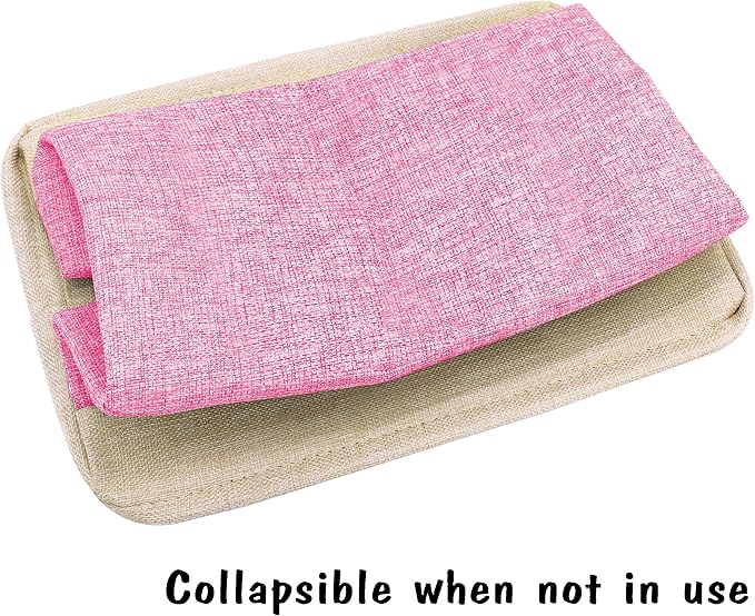 PET ARTIST Dog Toy Basket, Collapsible Dog Toy Bin Box with Comfortable Handles, Large Pet Toy Storage Organizer for Accessories, Toys, Coat & Clothing, Blanket & Leash, Pink, 15"x11"x9"