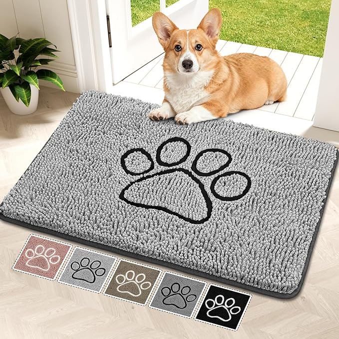 Super Absorbent Dog Door Mat, 36"*24“ Anti Slip Mat for Muddy Paws, Pet Rugs for Dirty Paws Washable That Absorbs Moisture and Dirt, for Dog Cage and Pet Resting Carpet