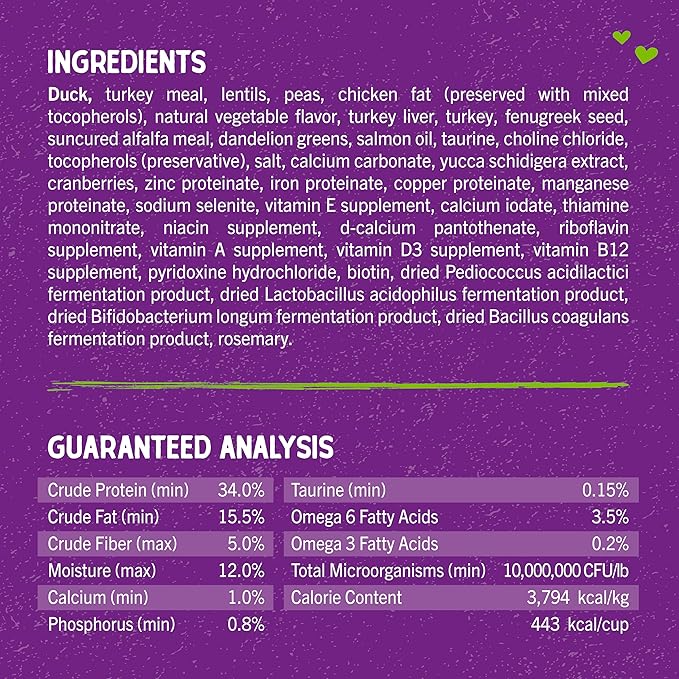Stella & Chewy's Raw Coated Cat Food - High Protein, Grain-Free Kibble with Cage-Free Duck - Premium Digestive Support with Probiotics - Natural Small Kibble - Perfect For Picky Eaters - 2.5 lb Bag
