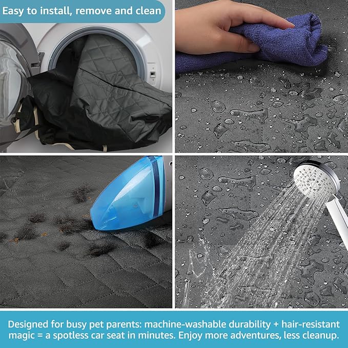 Lassie XL Truck Dog Seat Cover Back Seat with 2 Seat Belts, Dog Car Hammock for Large SUV and Trucks Compatible with F150 F250/Chevrolet Silverado/Ram Pickup/GMC Sierra/Toyota Tundra and Crew Cab