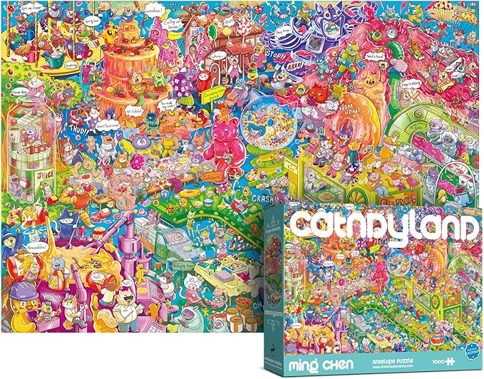 Antelope 2 in 1 1000 Piece Puzzle Bundle - Catndyland - 1000 Piece Jigsaw Puzzle with Cat Castle