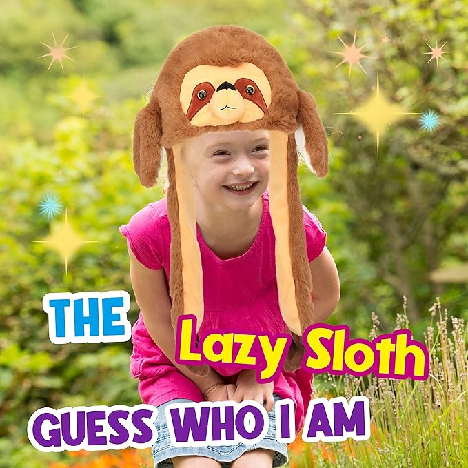 Animal Hat with Ears Moving Jumping Pop Up Beating Hat Plush Holiday Cosplay Dress Up Funny Gift for Kids