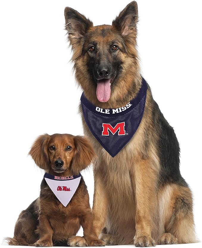 Pets First Collegiate Pet Accessories, Reversible Bandana, Mississippi Ole Miss Rebels, Large/X-Large
