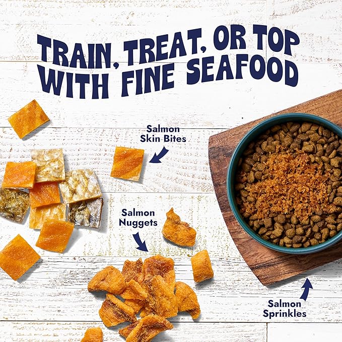 Finfare Freeze Dried Salmon Nuggets, Grain Free Salmon Cat Treats, High Protein & Omega-3s to Support Skin, Coat & Wellness, Crafted in USA, 6oz