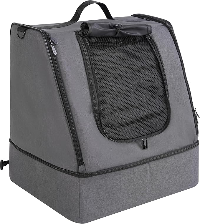 apollo walker Portable Cat Travel Litter Box with Zipped Waterproof Bag,No Collapse with Hard Base Insert at Bottom, No Leakage, No Smell, Easy to Carry, Easy to Use in Hotels