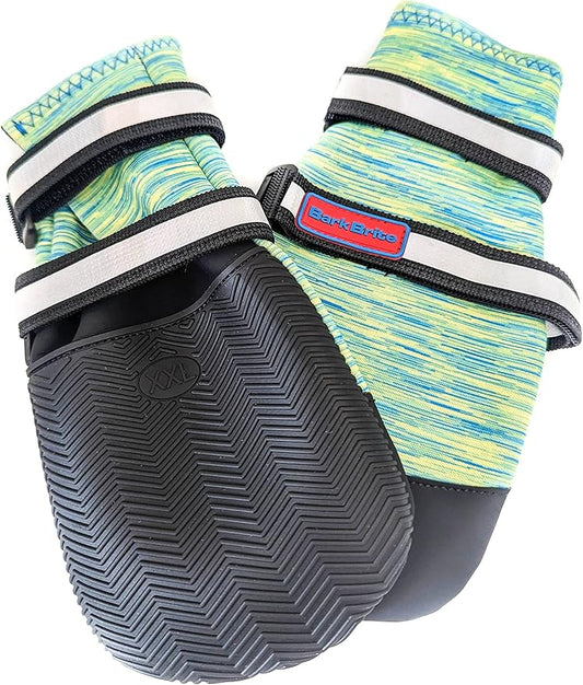 All Weather Neoprene Paw Protector Dog Boots with Reflective Straps in 5 Sizes! (Turquoise XXL)
