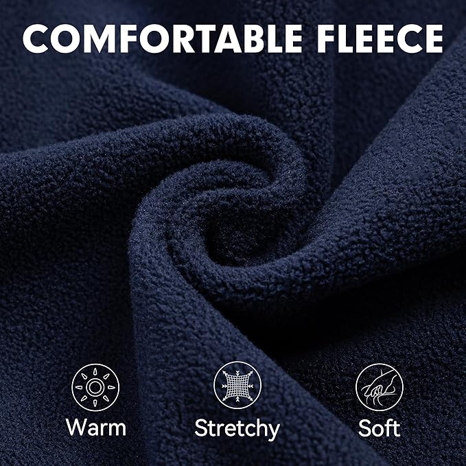 cyeollo 2XL Fleece Dog Sweater, Stretchy Pullover Fleece Vest with Turtleneck Dog Sweatshirt Warm Winter Clothes for Medium to Large Dogs Boy Pet Apparel, Navy Blue XXL