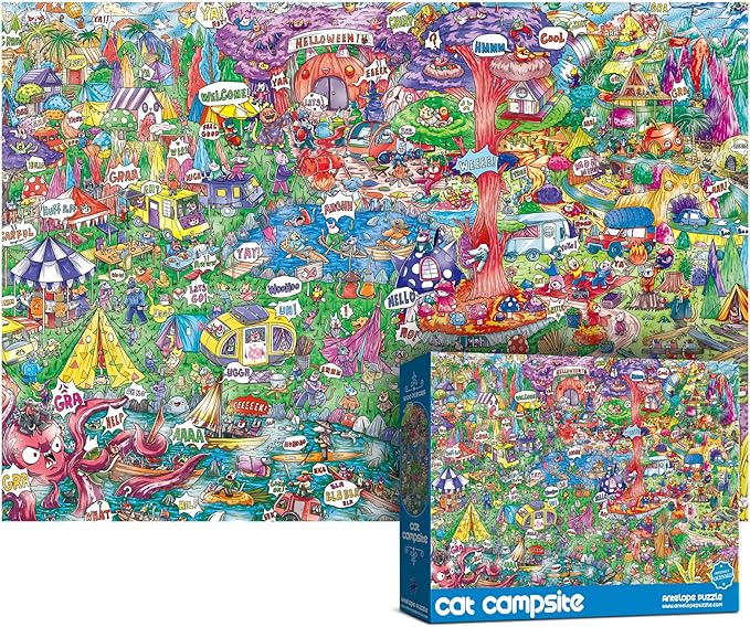 Antelope - 1000 Piece Puzzle for Adults, Cat Campsite Jigsaw Puzzles 1000 Pieces, High Resolution, Matte Finish, Smooth Edging, No Dust Creative Artistic Puzzle