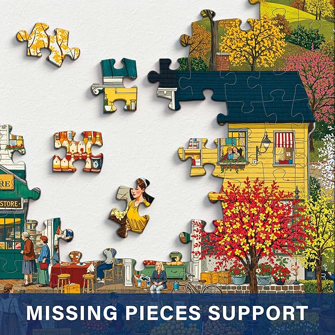 General Store Jigsaw Puzzles 1000 Pieces for Adults -Challenging Country Store Harvest Art, Premium Matte Finish, 27.56 x 19.68 Inches, Perfect for Game Nights