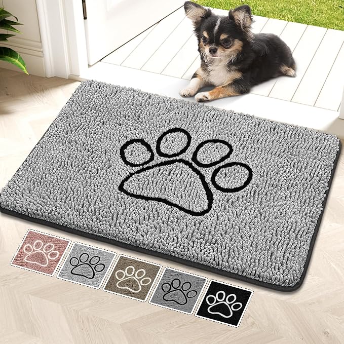 Super Absorbent Dog Door Mat, 30"*20“ Anti Slip Mat for Muddy Paws, Pet Rugs for Dirty Paws Washable That Absorbs Moisture and Dirt, for Dog Cage and Pet Resting Carpet