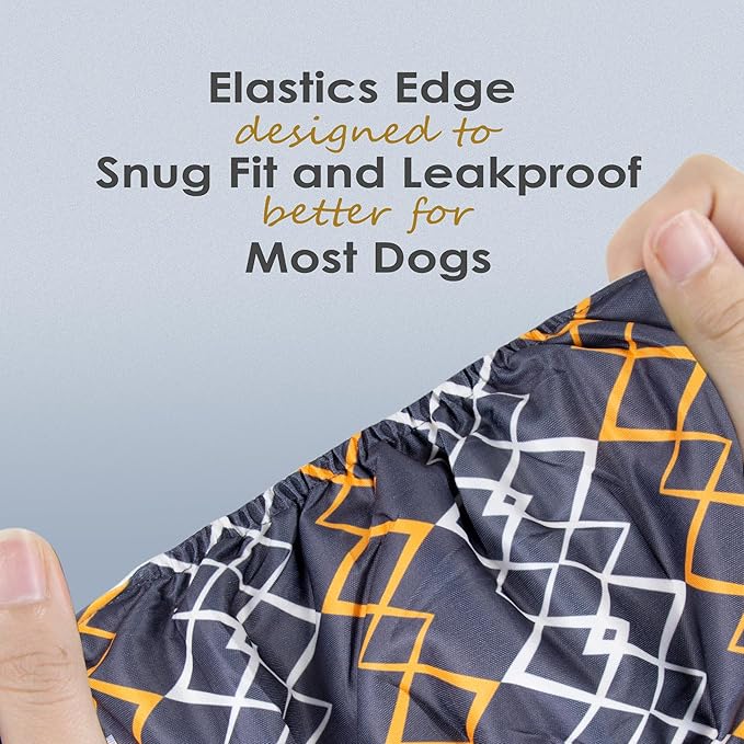 wegreeco Washable Male Dog Belly Band (Stylish Pattern)- Pack of 3 - Washable Male Dog Belly Wrap, Dog Diapers Male (Black Geometric, X-Large)