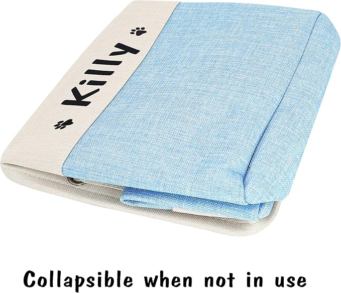 PET ARTIST Collapsible Dog Toy Storage Basket Bin with Personalized Pet's Name - Rectangular Storage Box Chest Organizer for Dog Toys,Dog Clothing,Dog Apparel & Accessories