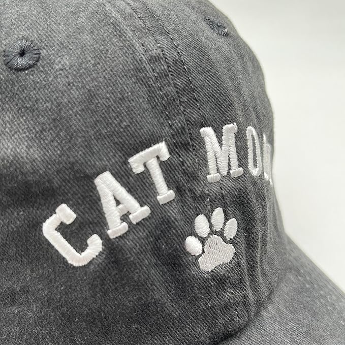 Black Cat Hat,Ragdoll Cat Embroidered Adjustable Cotton Baseball Cap for Men Women,Gifts for Cat Lovers