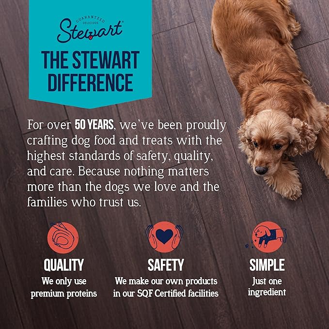Stewart Beef Liver Dog Treats, 4 oz, ~90 Pieces, Freeze Dried Raw, Single Ingredient, 50% Protein Training Treats or Meal Topper in a Resealable Tub, Grain Free, Gluten Free