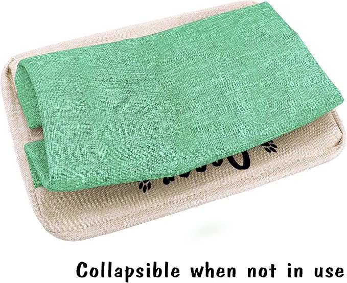 PET ARTIST Collapsible Dog Toy Storage Basket Bin with Personalized Pet's Name - Rectangular Storage Box Chest Organizer for Dog Toys,Dog Clothing,Dog Apparel & Accessories-Green