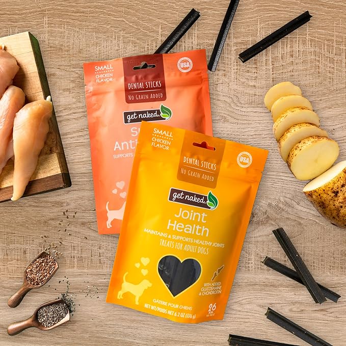 Get Naked Grain Free 1 Pouch 6.6 Oz Super Antioxidant Dental Chew Sticks, Large