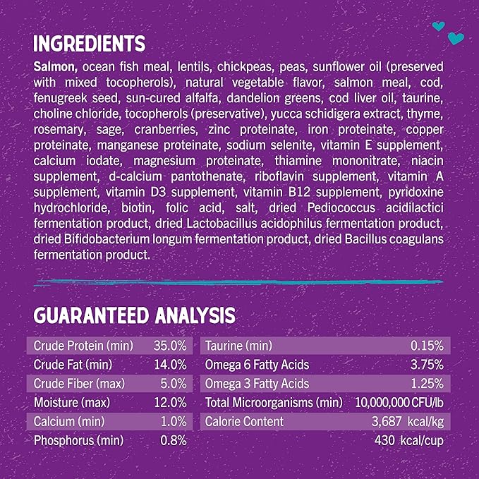 Stella & Chewy's Raw Coated Cat Food - High Protein, Grain-Free Kibble with Wild-Caught Salmon - Premium Digestive Support with Probiotics - Natural Small Kibble - Perfect For Picky Eater - 10 lb Bag