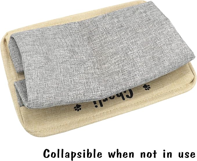 PET ARTIST Collapsible Dog Toy Storage Basket Bin with Personalized Pet's Name - Rectangular Storage Box Chest Organizer for Dog Toys,Dog Coats,Dog Clothing,Dog Apparel and Accessories,Grey