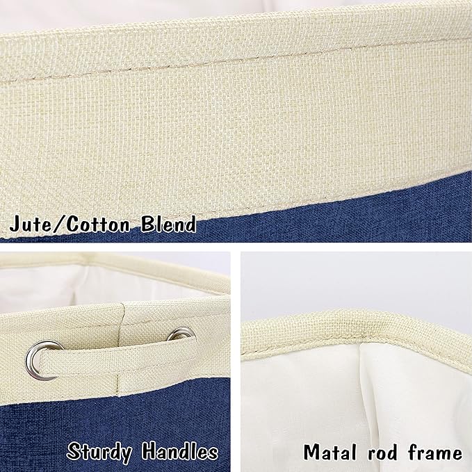 PET ARTIST Collapsible Dog Toy Storage Basket Bin with Personalized Pet's Name - Rectangular Storage Box Chest Organizer for Dog Toys,Clothing,Apparel & Accessories-Navy Blue