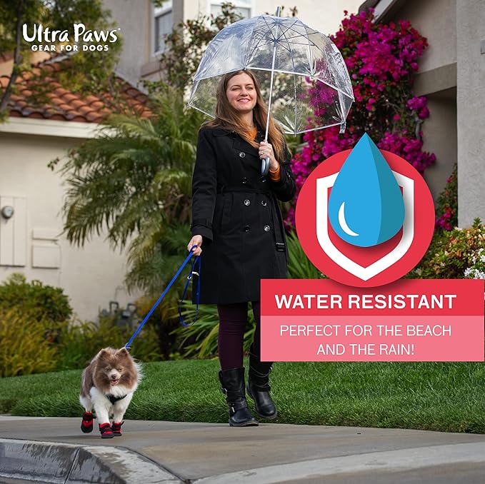 Durable Dog Paw Protector|Dog Boots|Dog Shoes|Red Light Duty Heat, Water Resistant Dog Booties for hot Pavement for Medium Dogs (Size 6)