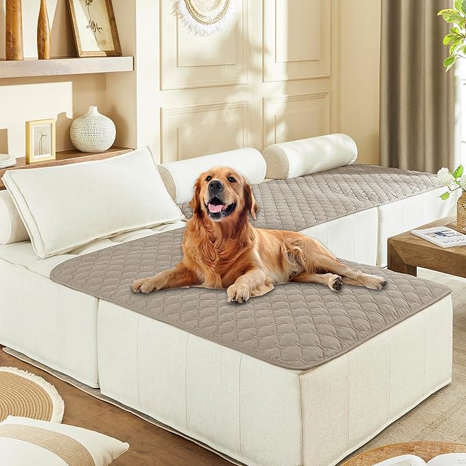 gogobunny 3X Stronger Waterproof Pet Blanket, Scratch Proof Furniture Protector for Dogs Cats, Reversible Cover 40x50 Inch, Dark Stone