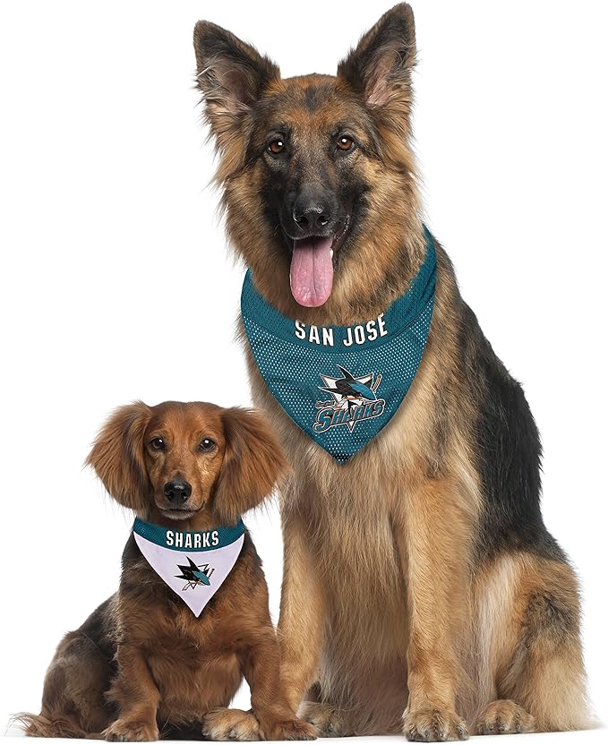 NHL San Jose Sharks Bandana for Dogs & Cats, Large/X-Large. - Cute & Stylish Bandana! The Perfect Hockey Fan Scarf Bandana, Great for Birthdays Or Any Party!