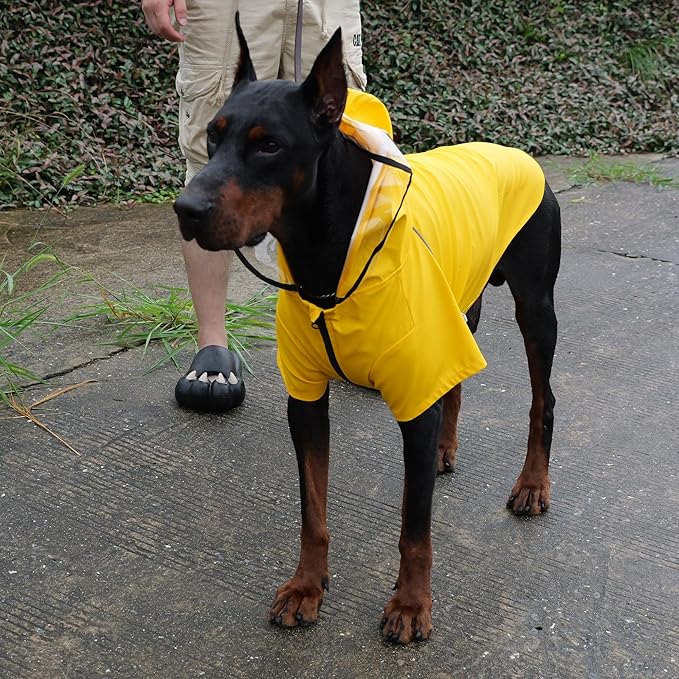 LoveLonglong Premium Waterproof Dog Raincoat with Reflective Safety Features Pet Raincoats for Large Medium Small Dogs Yellow S