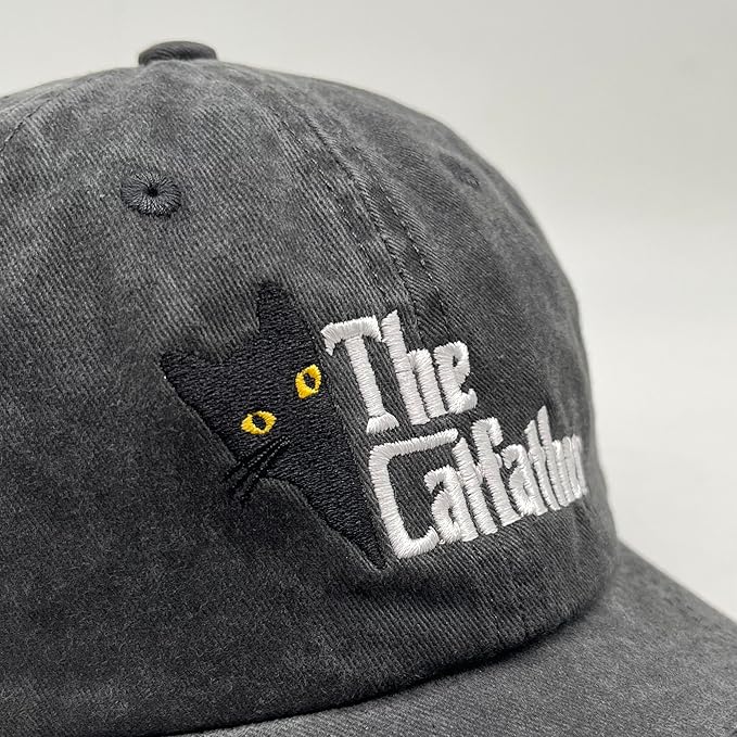 Black Cat Hat,Ragdoll Cat Embroidered Adjustable Cotton Baseball Cap for Men Women,Gifts for Cat Lovers