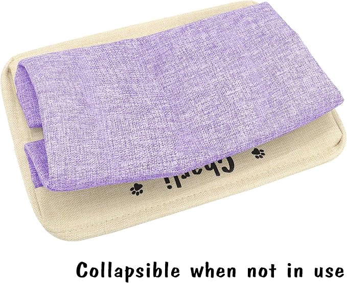 PET ARTIST Collapsible Dog Toy Storage Basket Bin with Personalized Pet's Name - Rectangular Storage Box Chest Organizer for Dog Toys,Dog Coats,Dog Clothing,Dog Apparel & Accessories,Purple