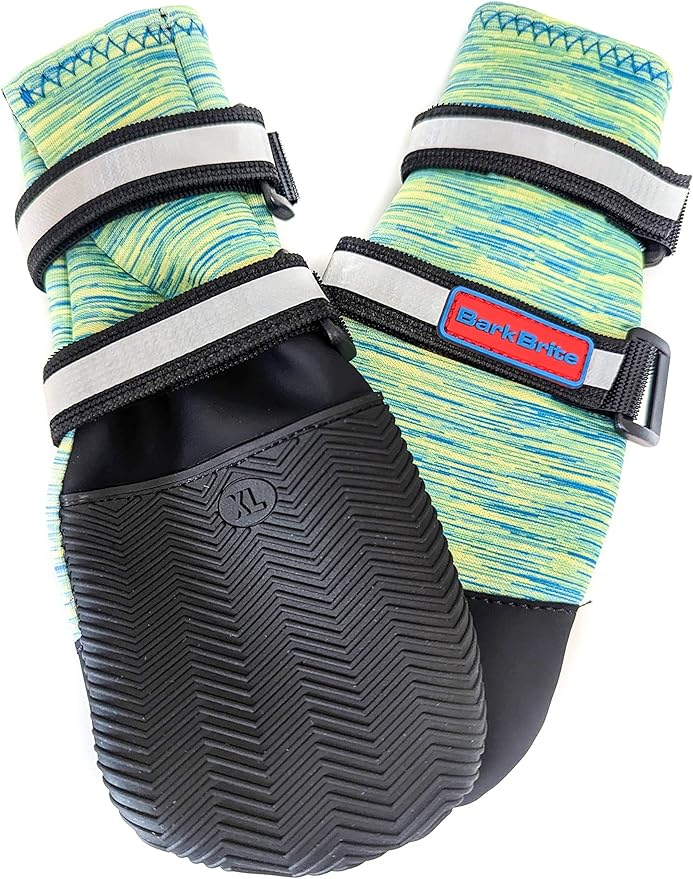All Weather Neoprene Paw Protector Dog Boots with Reflective Straps in 5 Sizes! (Turquoise XL)