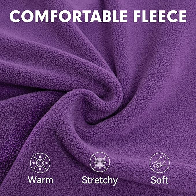 cyeollo Fleece Dog Sweater, Turtleneck Stretchy Sweatshirt Pullover Fleece Jacket Warm Winter Fall Dog Clothes for Medium Dogs Boy Girl Pet Apparel, Purple XL