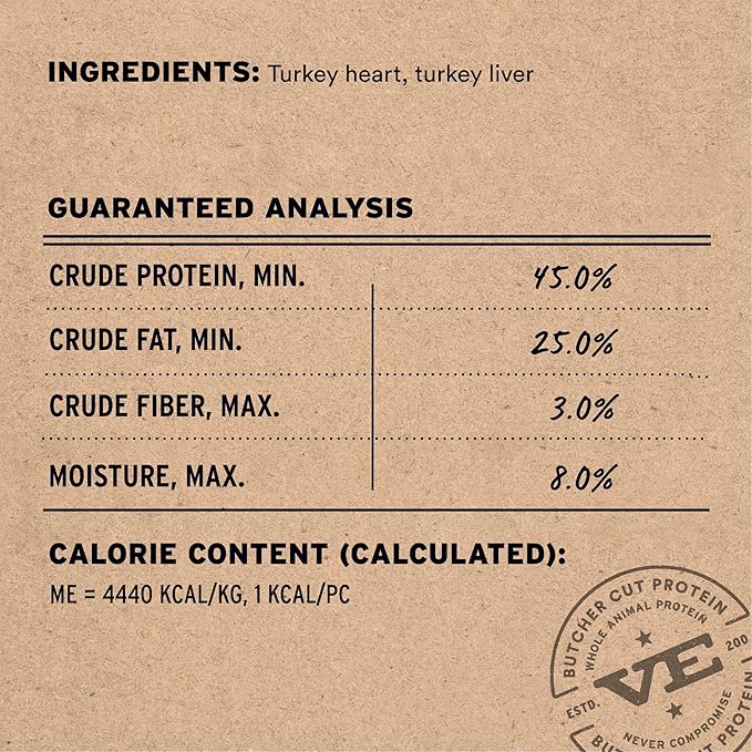 Vital Essentials Single Ingredient Turkey Giblets Dog Treats, 2 oz | Freeze-Dried Raw | Premium Quality High Protein Training Treats | Grain Free, Gluten Free, Filler Free