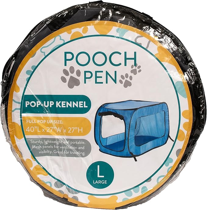 Beatrice Home Fashions Portable, Collapsible, Pop Up Kennel Travel Cat and Dog Crate, 40" L x 27" W x 27" H, Green