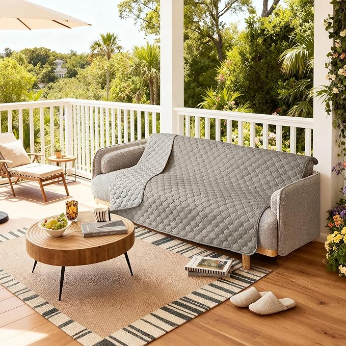 gogobunny 100% Double Sided Waterproof Dog Blanket Soft Pet Bed Cover Reversible Protect Furniture Couch Sofa Car for Puppy Large Dog Cat (Dark Stone/Light Stone, 82x102 Inch (Pack of 1))