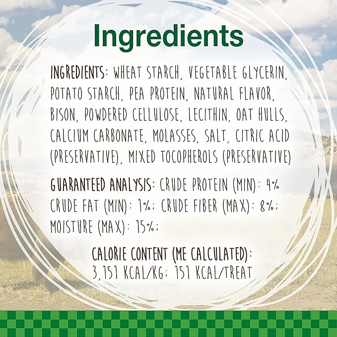 Nylabone Healthy Edibles Wild Natural Longer-Lasting Bison Flavor Bone Chew Treats for Dogs, Medium - Up to 35 lbs (2 Count) (Pack of 2)