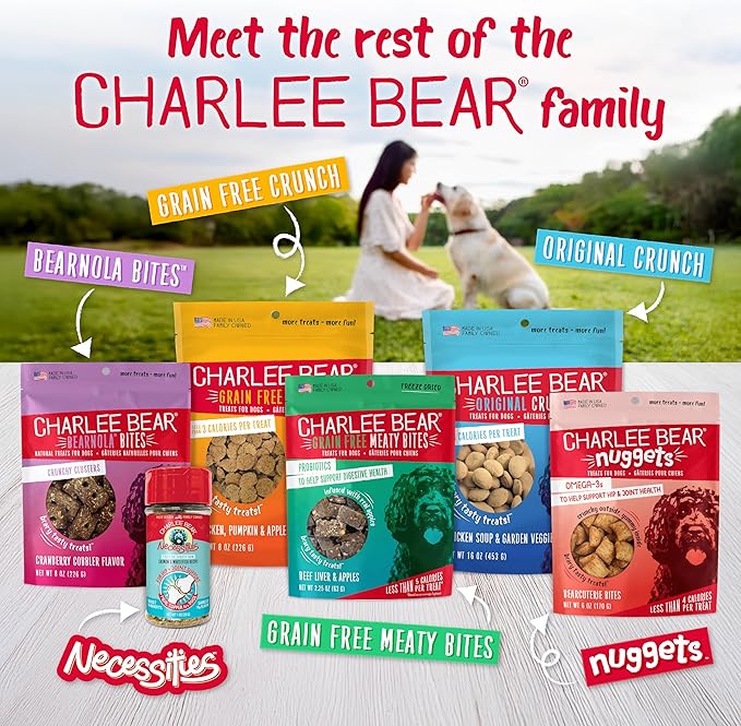 Charlee Bear Necessities Freeze Dried Dog Food Topper, Skin and Coat Support, Grain Free, High Protein, Limited Ingredient Meal Toppers for Dogs, Pork Recipe, 5 Ounce