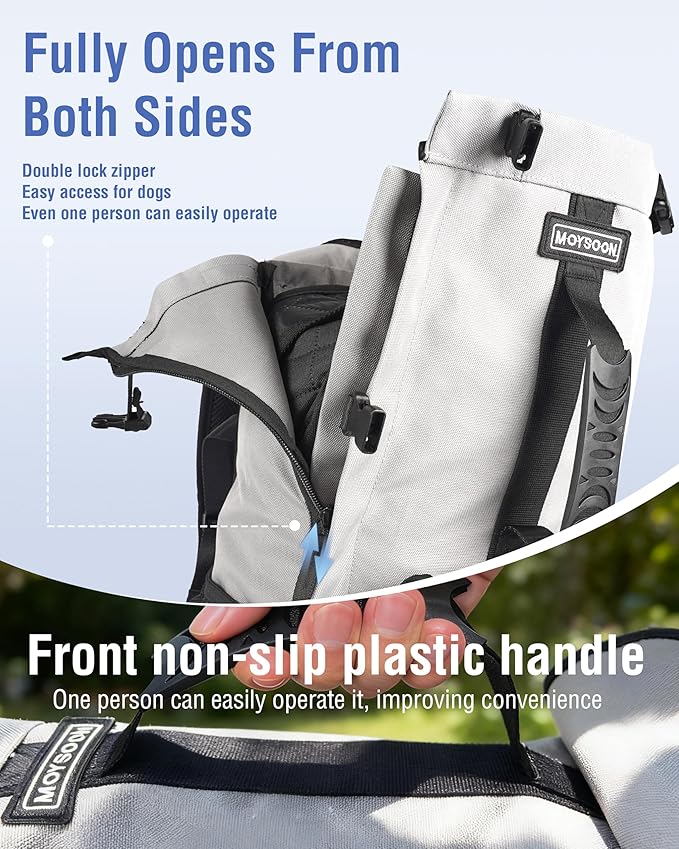 Dog Backpack for Small & Medium Dogs - Adjustable Pet Carrier for Travel & Hiking, Hands-Free Puppy Backpack with Storage Pockets, Breathable Mesh