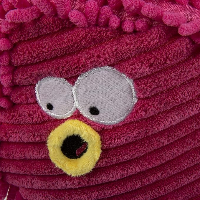 goDog PlayClean Germs Squeaky Plush Dog Toy with Odor-Eliminating Essential Oils, Chew Guard Technology - Pink, Small