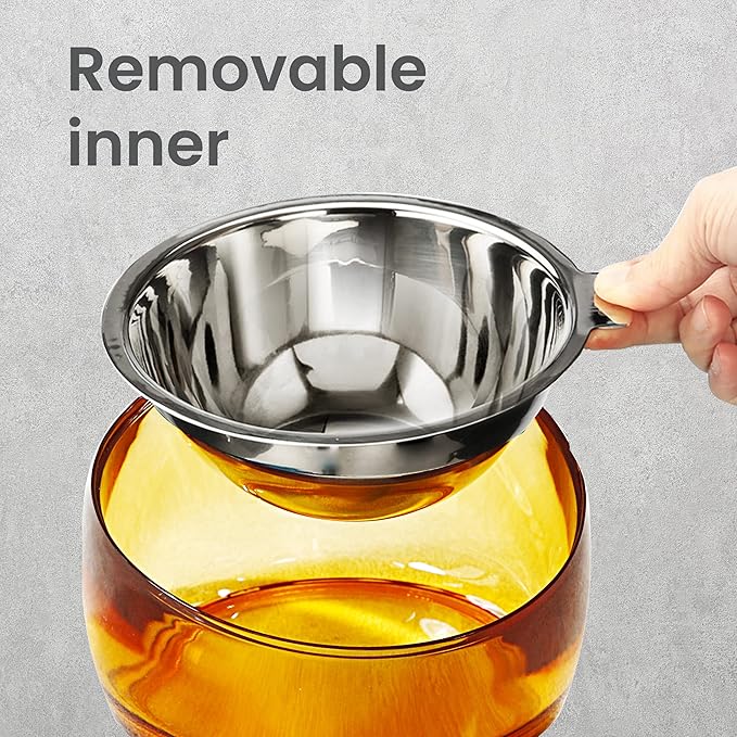 Felli Pet Oblik Acrylic Raised Dog Food Water Bowl Stainless Steel Slanted Oval Dish for Short Leg Puppy & Small Medium Pet, Elevated Tilted Metal Feeder Angled Plastic Spill Proof (1.5Cups, Gold)