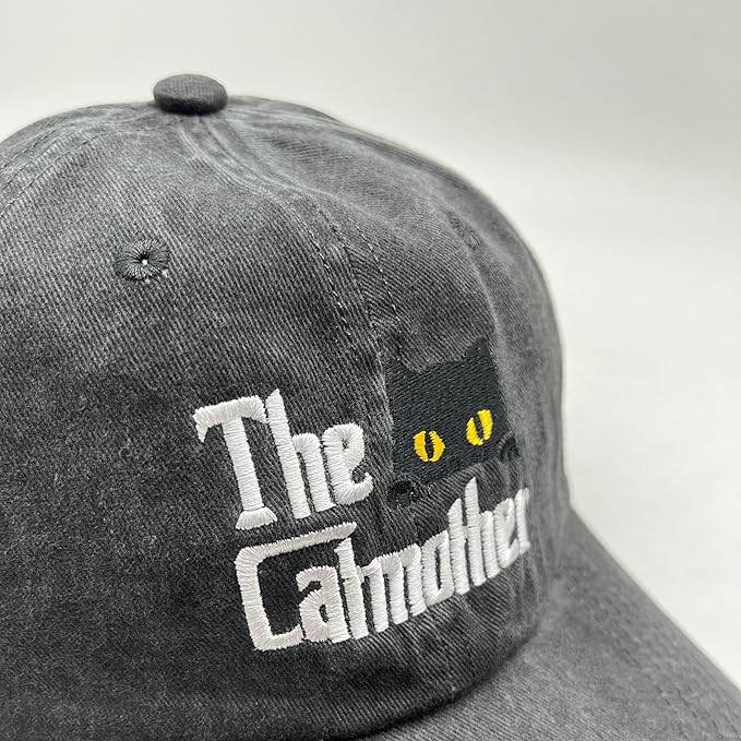 Black Cat Hat,Ragdoll Cat Embroidered Adjustable Cotton Baseball Cap for Men Women,Gifts for Cat Lovers