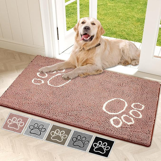 Super Absorbent Dog Door Mat, 48"*30“ Anti Slip Mat for Muddy Paws, Pet Rugs for Dirty Paws Washable That Absorbs Moisture and Dirt, for Dog Cage and Pet Resting Carpet