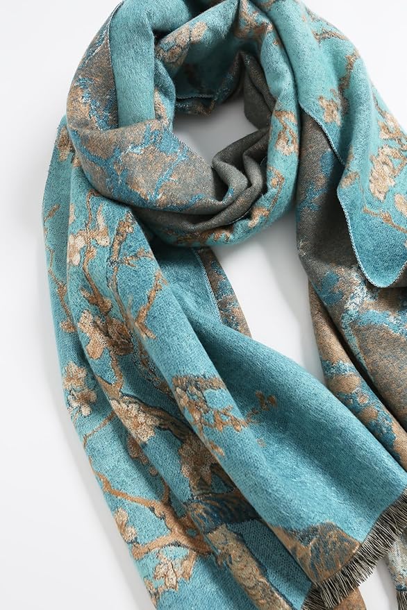 Jeelow Womens Pashmina Shawl Wrap Scarf - Elegant Dressy Evening Poncho Cape for Formal and Wedding Outfits