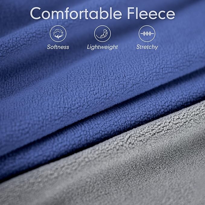 cyeollo 2 Pack Dog Sweater Fleece Vest Pullover Sweatshirt Dog Jacket Reflective Stretchy Lightweight Pet Clothes Cold Weather Coats for Medium Dogs Boy Navy & Grey