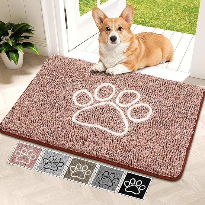 Super Absorbent Dog Door Mat, 36"*24“ Anti Slip Mat for Muddy Paws, Pet Rugs for Dirty Paws Washable That Absorbs Moisture and Dirt, for Dog Cage and Pet Resting Carpet