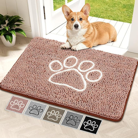 Super Absorbent Dog Door Mat, 36"*24“ Anti Slip Mat for Muddy Paws, Pet Rugs for Dirty Paws Washable That Absorbs Moisture and Dirt, for Dog Cage and Pet Resting Carpet