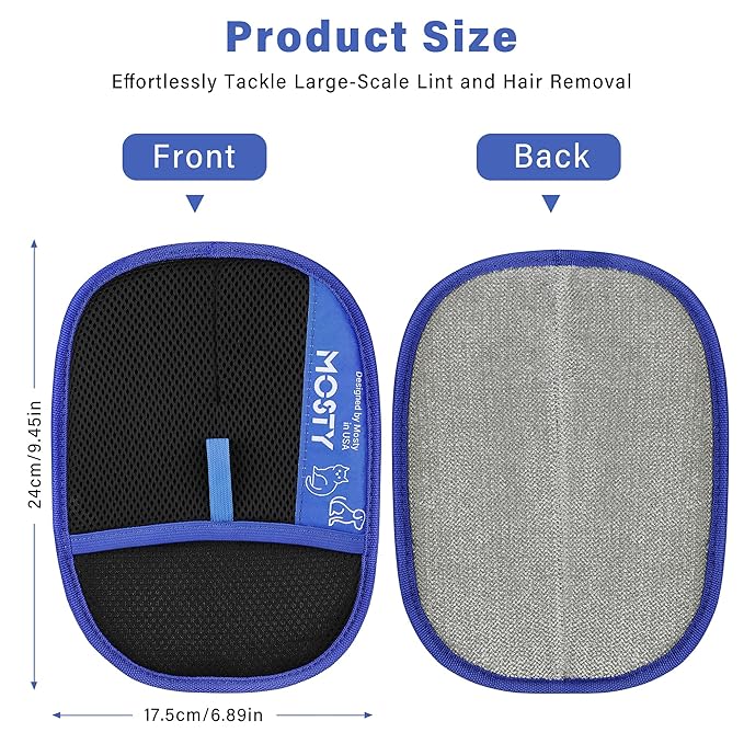 Pet Hair Removal Glove,Double Sided Electrostatic, Reusable Cat & Dog Hair Remover Mitt for Furniture, Couch, Carpet, Car Seat, Quick Cleaning Grooming Glove,1Pcs