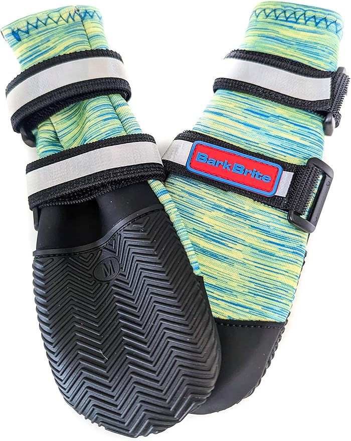 All Weather Neoprene Paw Protector Dog Boots with Reflective Straps in 5 Sizes! (Turquoise Medium)