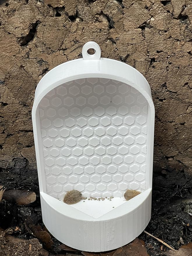 Textured Reptile Feeder Dish – Escape-Insect Feeding Bowl for Lizards & Frogs – 5" Tall White Enrichment Cup for Dubia, Crickets, Worms