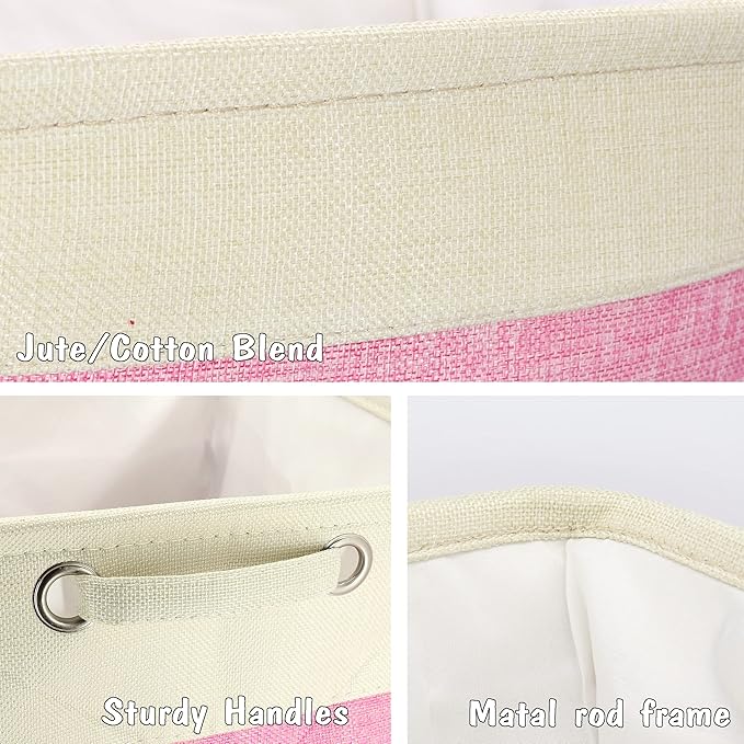 PET ARTIST Collapsible Dog Toy Storage Basket Bin with Personalized Pet's Name - Rectangular Storage Box Chest Organizer for Dog Toys,Clothing,Apparel & Accessories (Pink Big One)