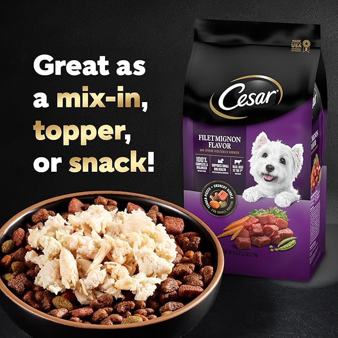 Cesar Simply Crafted Adult Wet Dog Food Meal Topper, Chicken, 1.3 oz. (10 Count, Pack of 1)